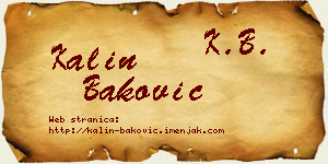 Kalin Baković vizit kartica